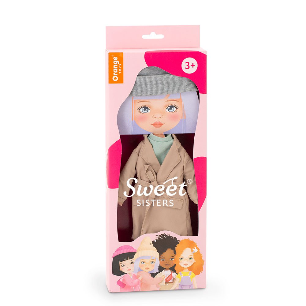 Blødt legetøj, søde søstre - tøjsæt: beige grøftfrakke (35 cm)