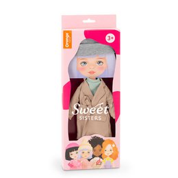 Blødt legetøj, søde søstre - tøjsæt: beige grøftfrakke (35 cm)