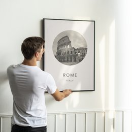 Rom, Italien - Minimalistisches Reise-Tourismus-Wand-Kunst-Dekor