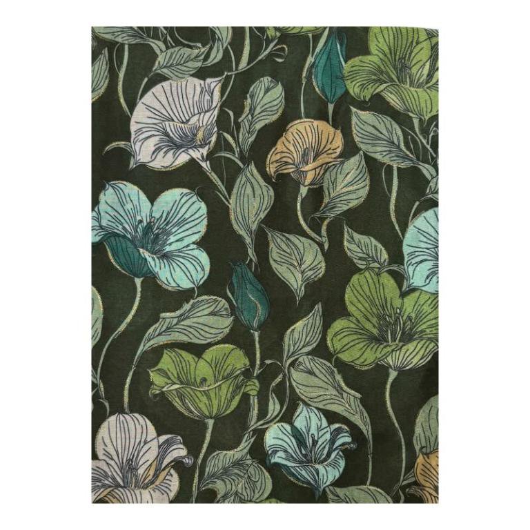 Damen-Baumwollschal mit Blumenmuster ITFUIAHF-25-02