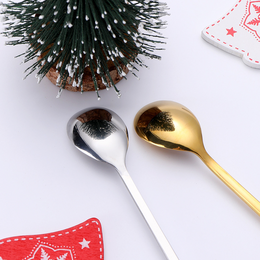 Set of 6 Christmas spoons with decoration - silver or gold