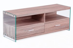 TV TABLE EVAN OAK / GLASS. OK1348 (8472)