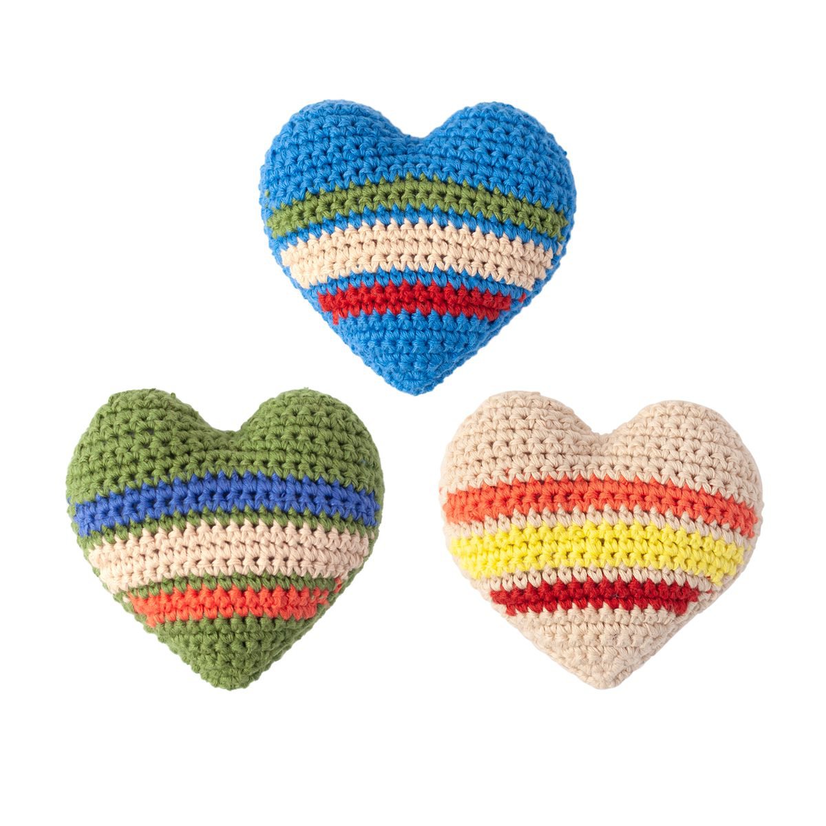 Crochet Rattle Heart Assorted 3 designs