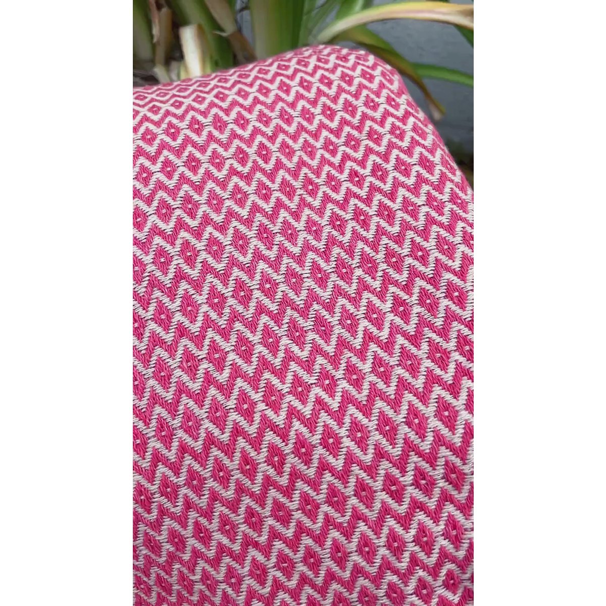 Asciugamano Spa Hammam in cotone SAMOS – Senza sabbia e compatto – Fucsia / Beige - 180x100 cm