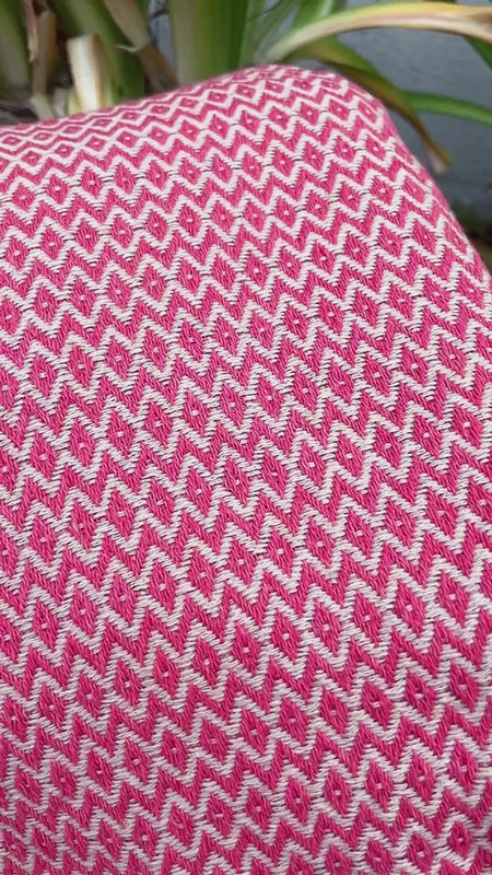 Asciugamano Spa Hammam in cotone SAMOS – Senza sabbia e compatto – Fucsia / Beige - 180x100 cm