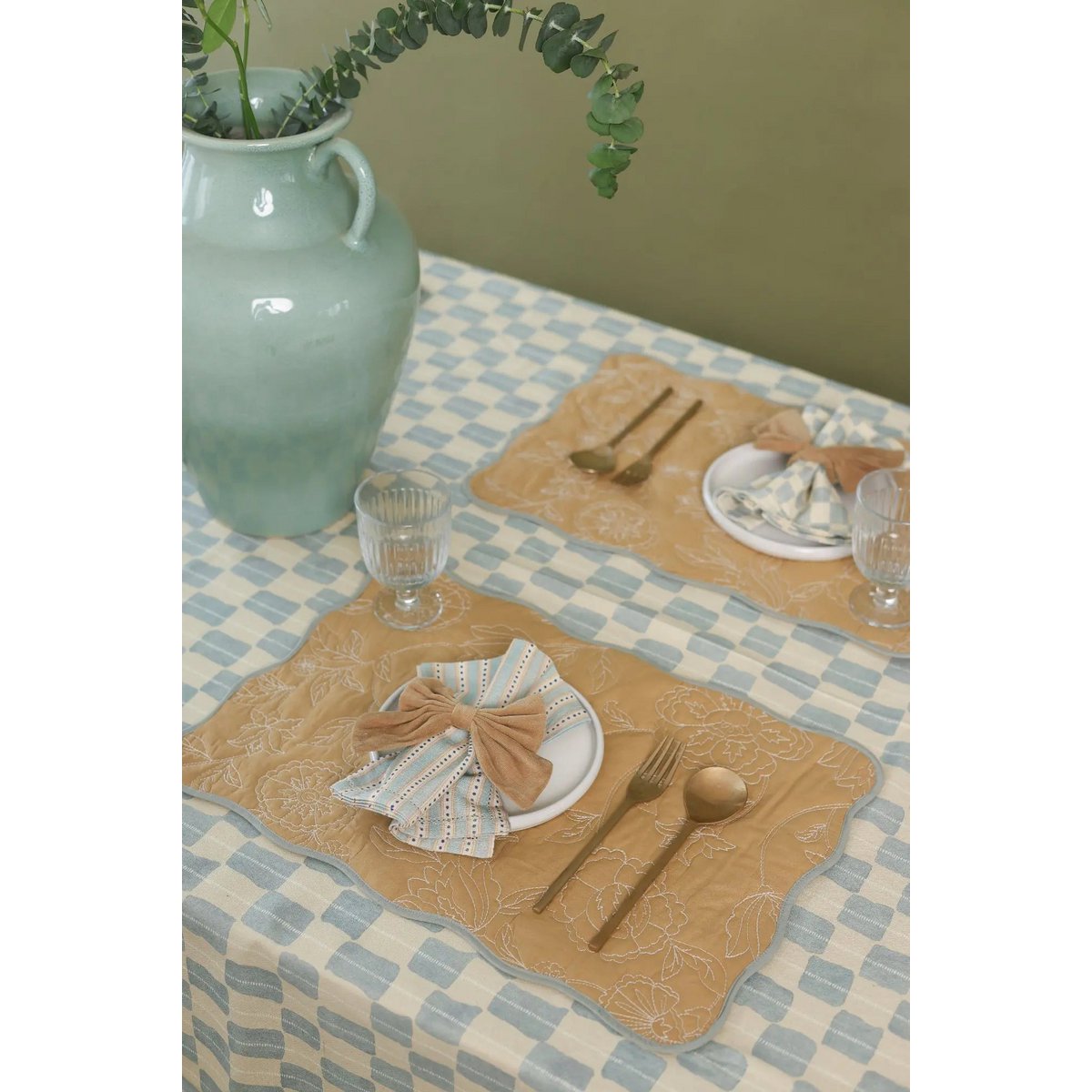 Tafelmat | Rosabelle Chintz oker schelpmatten-set van 2 van Sanctuary Living