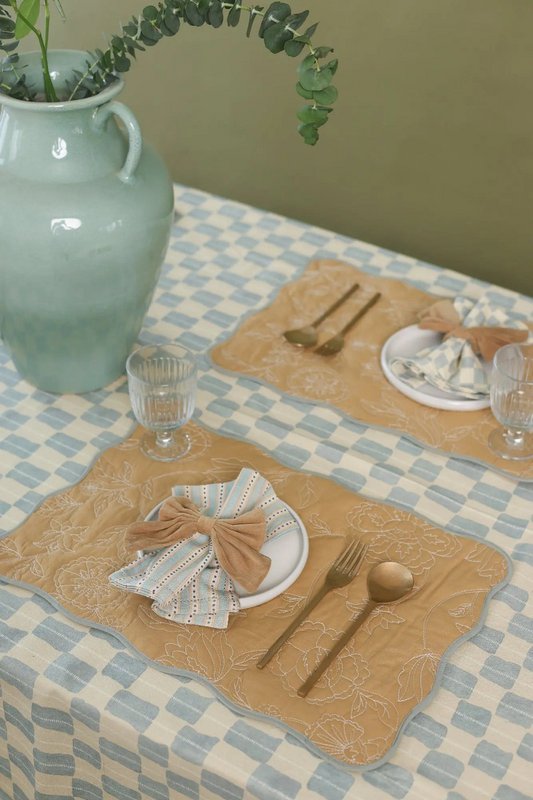 Tafelmat | Rosabelle Chintz oker schelpmatten-set van 2 van Sanctuary Living