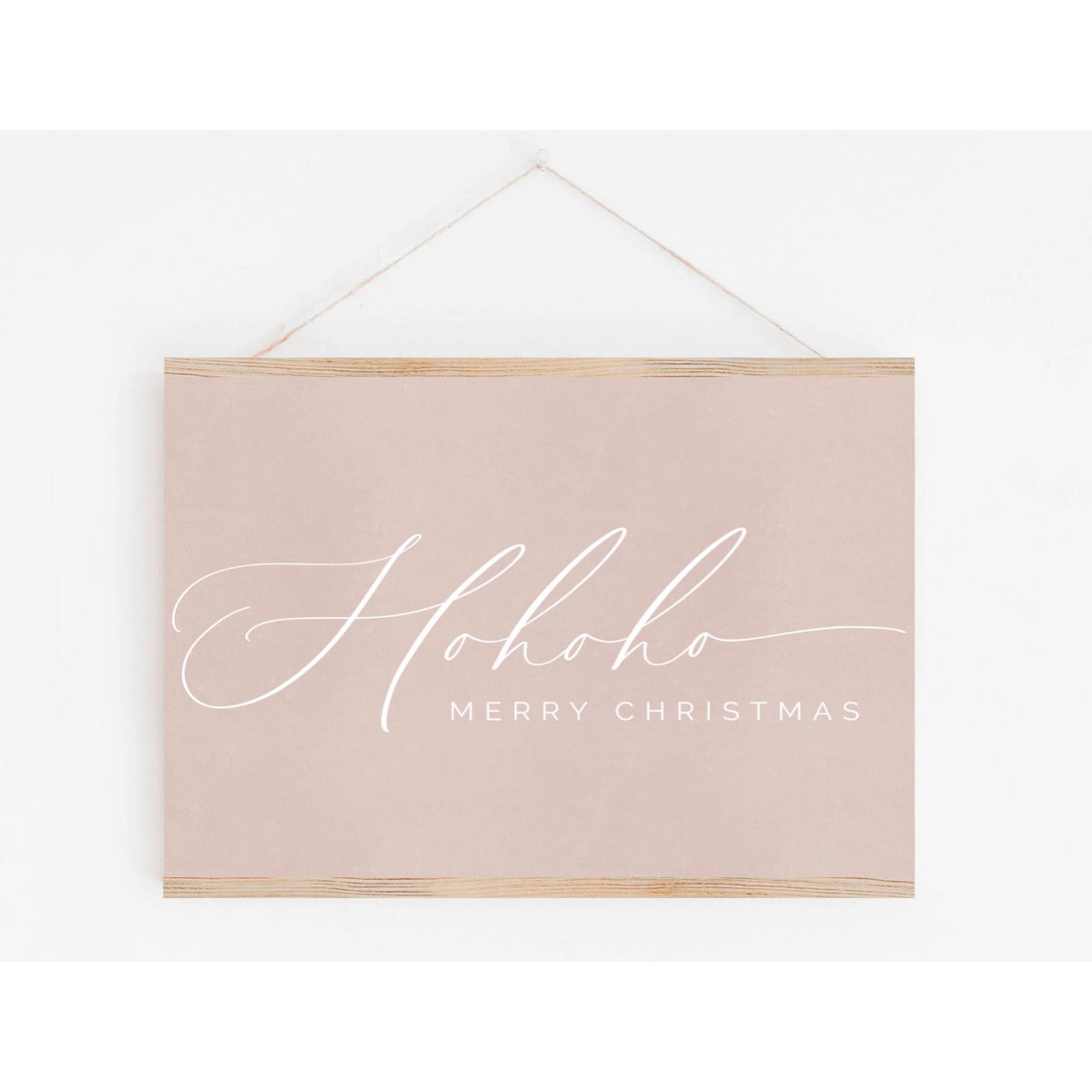Hohoho Merry Christmas, roze kerst poster, roze kerst decoratie, kerst poster, Christmas print, pink Christmas