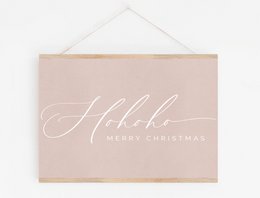 Hohoho Merry Christmas, roze kerst poster, roze kerst decoratie, kerst poster, Christmas print, pink Christmas