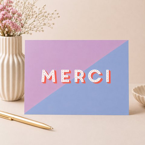 Thank you card “Merci” – modern card to say thank you