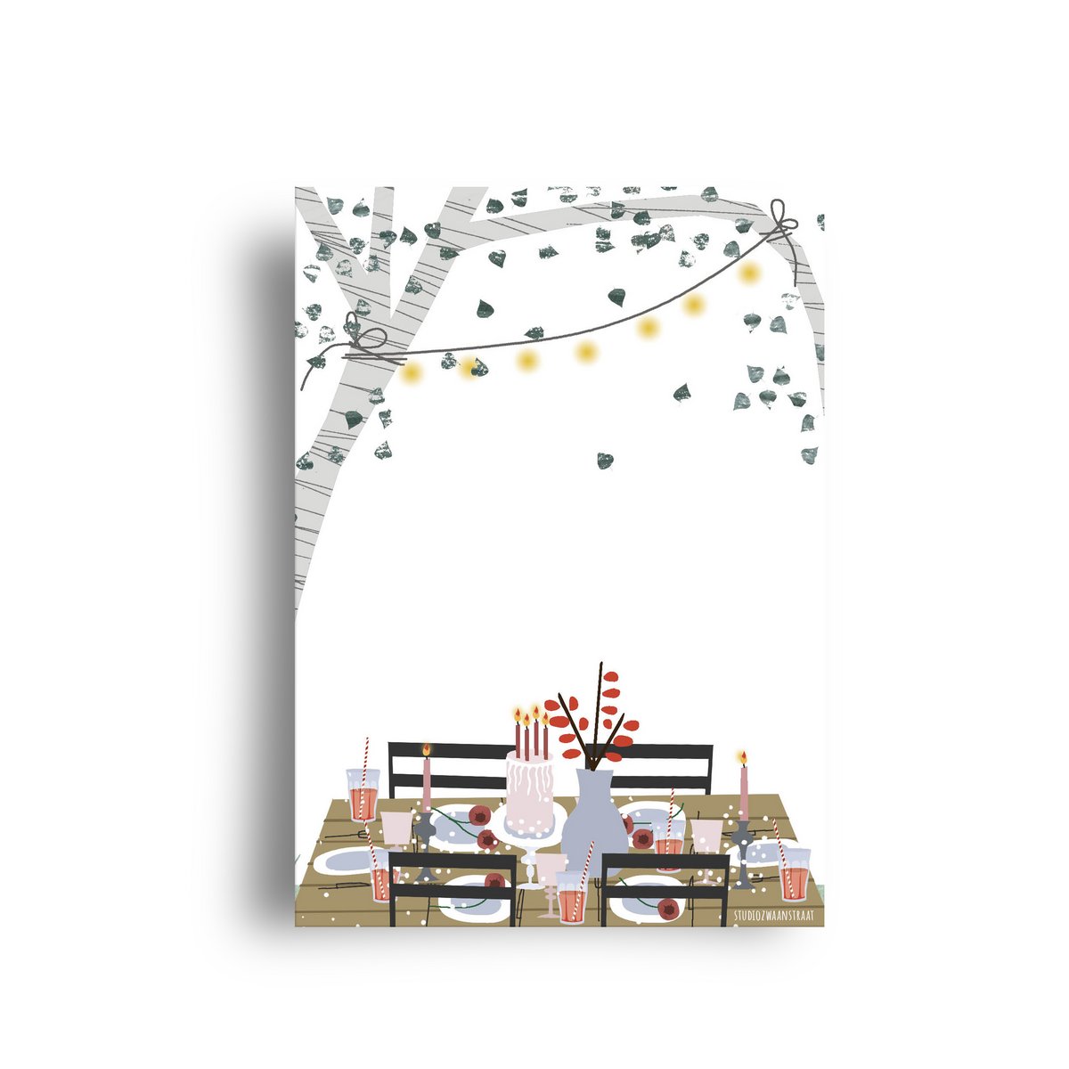 postcard 'outside dinner'
