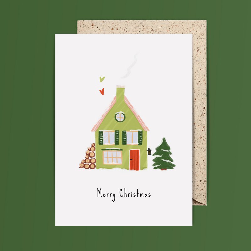 conjunto de tarjetas de navidad