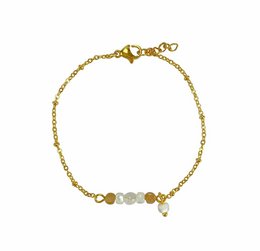 Armbånd Sunstone, Jade & Shell - Guld