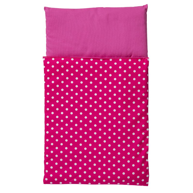 Van Dijk Toys Duvet - Pink med hvide prikker