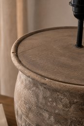 Handgefertigte Terrakotta-Tischlampe – Rustikale Tischlampe