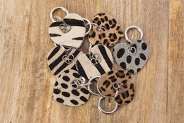 Taskeophæng hjertedyr med leopard charm