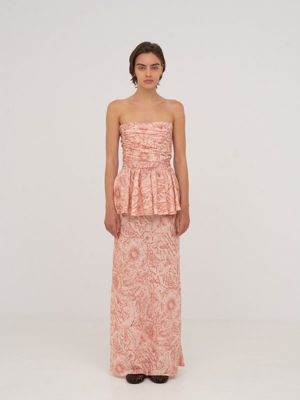 Gonna Sophia Pink Solar System stampata