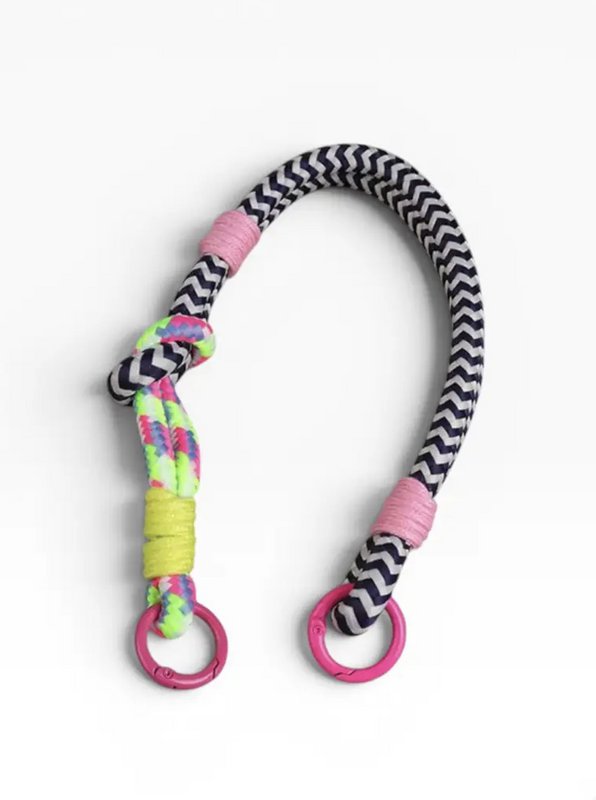 Keychain - cell phone chain - black and white
