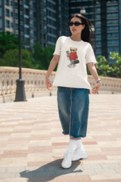Oversized T-Shirt Yoga Girl Bear
