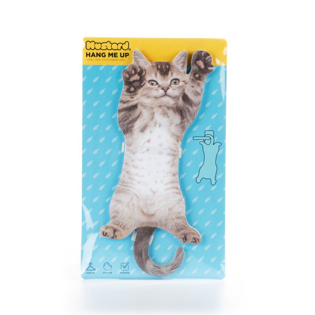 Mustard notepad - Cat Hanging