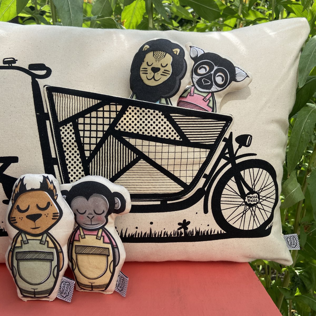 Interactive Organic Cotton Cushion Cover - Bakfiets