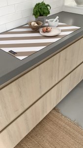 Inductiebeschermer streep kaki 80x52cm