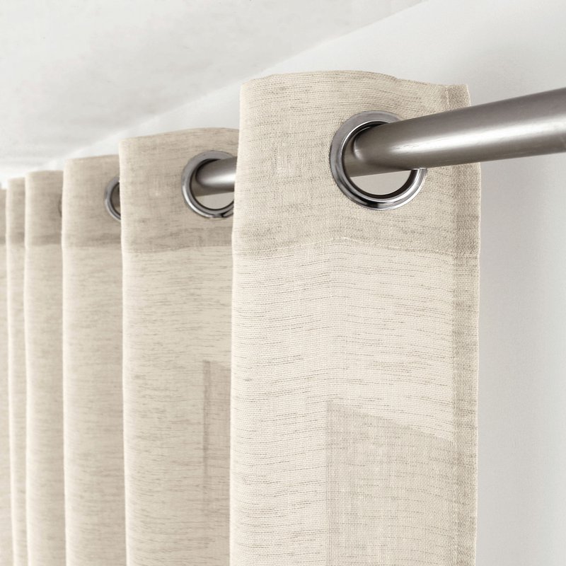 Eyelet Sheer Curtain, 140x240cm, Linen Effect, Maya Collection