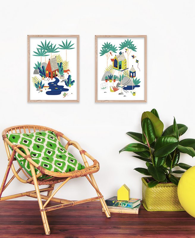 Poster- Hut in de jungle