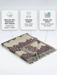 Sunsa dames sjaals, winter sjaalhals gemaakt van katoen en viscose, damesjaals voor herfst/winter, multifunctionele doek als een sjaal/sjaal of stal/schouderdoek
