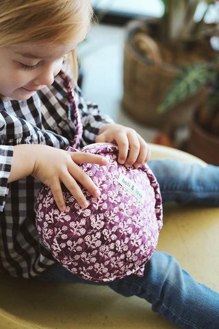 Small round kids bag - Plum Flower