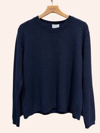 Pull col rond manches longues en 50% cachemire et laine