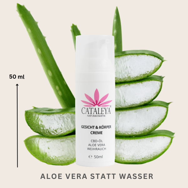 KREM DO TWARZY I CIAŁA z olejkiem CBD, kadzidłem i aloesem | Bezzapachowy, bez silikonu, ORGANICZNY I WEGAŃSKI 50ml