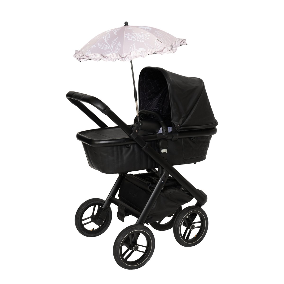 Bellasol - Pink with leaves - Parasol kinderwagen/buggy universeel - Speciale UV-werende coating -  1 jaar garantie Copy