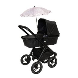 Bellasol - Pink med blade - Parasol barnevogn/buggy universal - Speciel UV-bestandig belægning - 1 års garanti