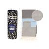 TOWEL TO GO PALERMO Cotton Beach Towel 180x100 cm | Sand Free | Blue / Black | with Gift Box