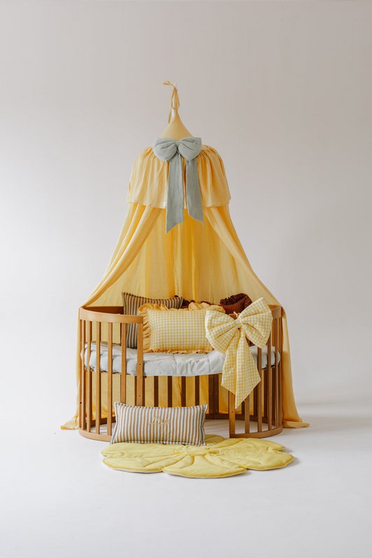 Dosel infantil con volante "amarillo mantequilla"