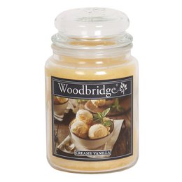 Creamy vanilla scented candle in a large 565g jar. Features a warm, comforting vanilla fragrance.
