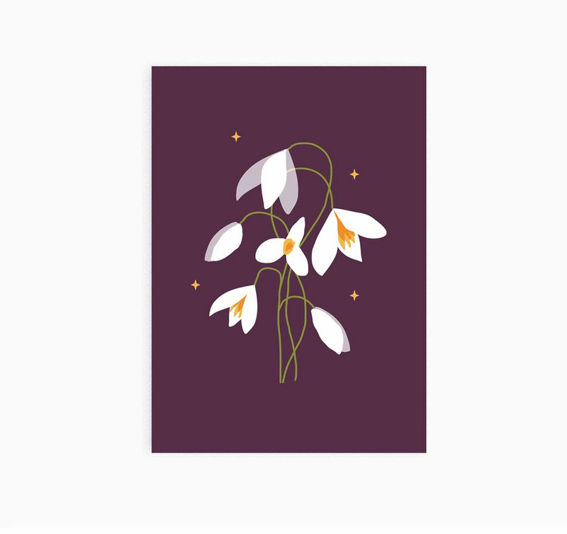 Postal A6 || Campanilla de invierno || Flor