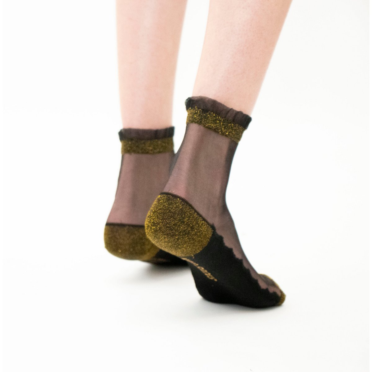 Shine - Gold - Women's socks in ultra-resistant voile