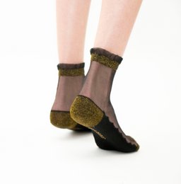 Shine - Dorado - Calcetines de mujer en gasa ultrarresistente