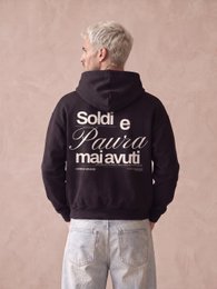 Felpa Oversize Nera 330g No Fear Boxy Fit Fabriqué en Italie | Horda