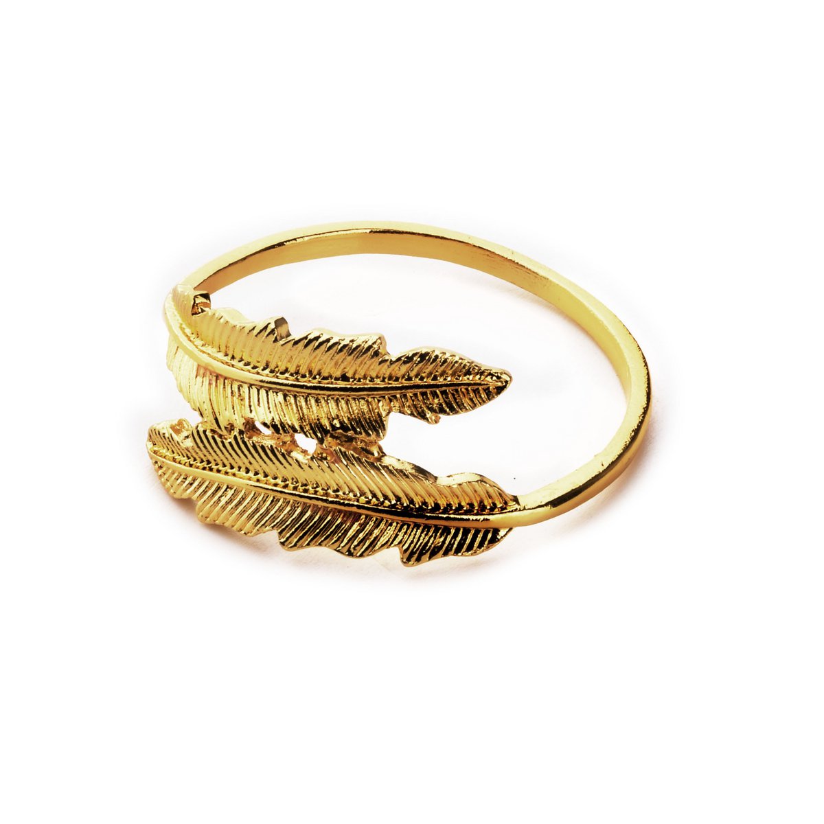 ADRIANNE Porte-serviettes, plumes dorées, diamètre 4cmxh2cm