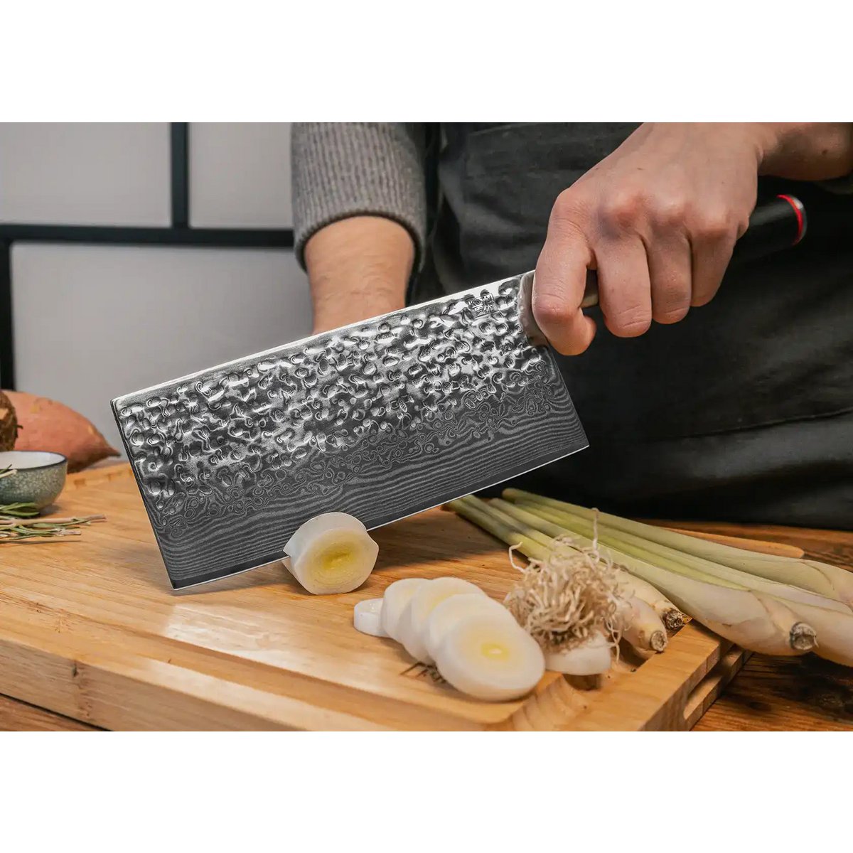 Damascus Cleaver Knife - 190 mm blade