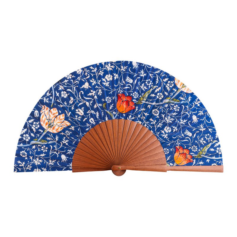 Natural Silk Fan W. Morris Print Gálata