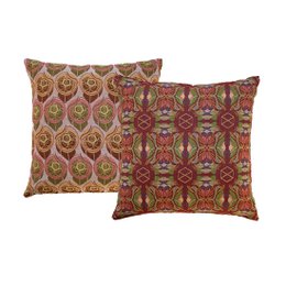Coussin NIN-NIT Roses Classiques | 100% coton tissé | décoratif avec imprimé fleurs, roses et feuilles | rouge | Bordeaux | lilas | rose | vert | orange | multicolore | 50x50cm