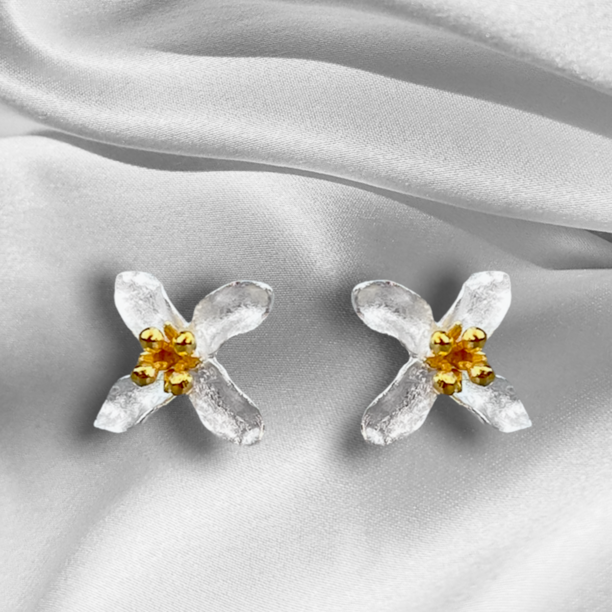 Leliebloem oorknopjes - 925 sterling zilveren oorknopjes - OHR925-41