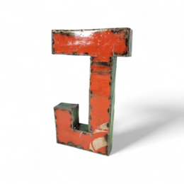 Buchstabe "J" aus recycelten Ölfässern | 22 oder 50 cm | verschiedene Farben