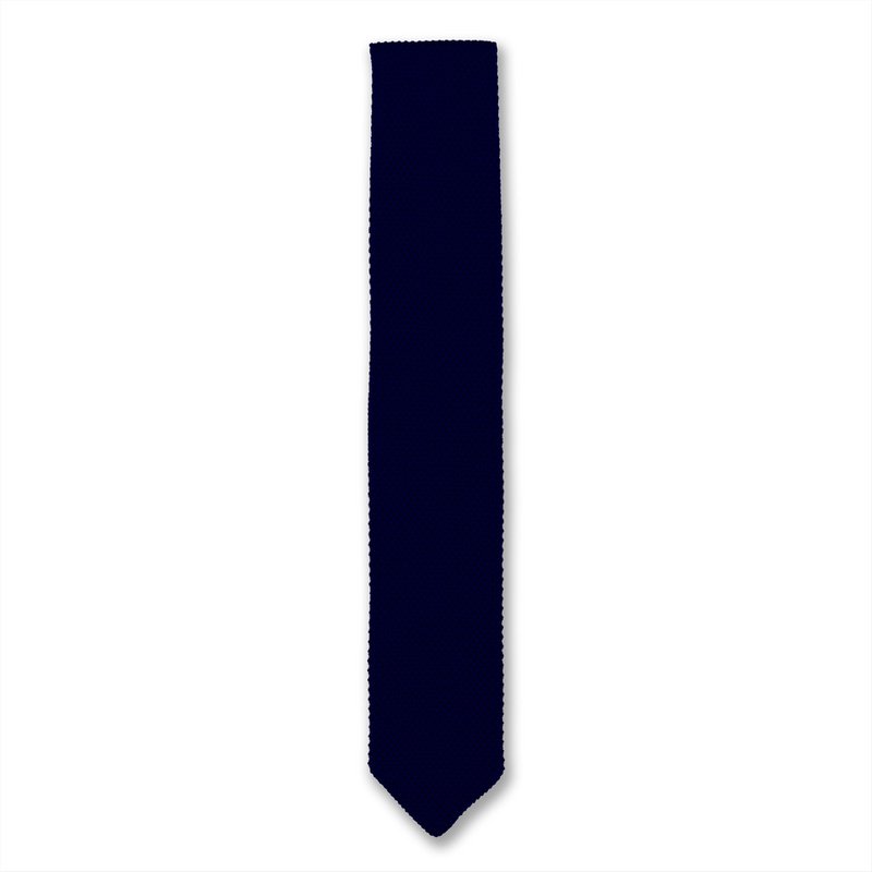 Navy blue knitted tie