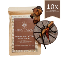 Chaga & Ceremonial Cacao | Divine Strength (10 pieces)