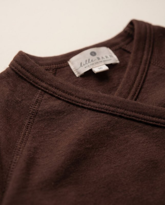 Woolen Wrap romper long sleeves - Merino wool - Chocolate fondant